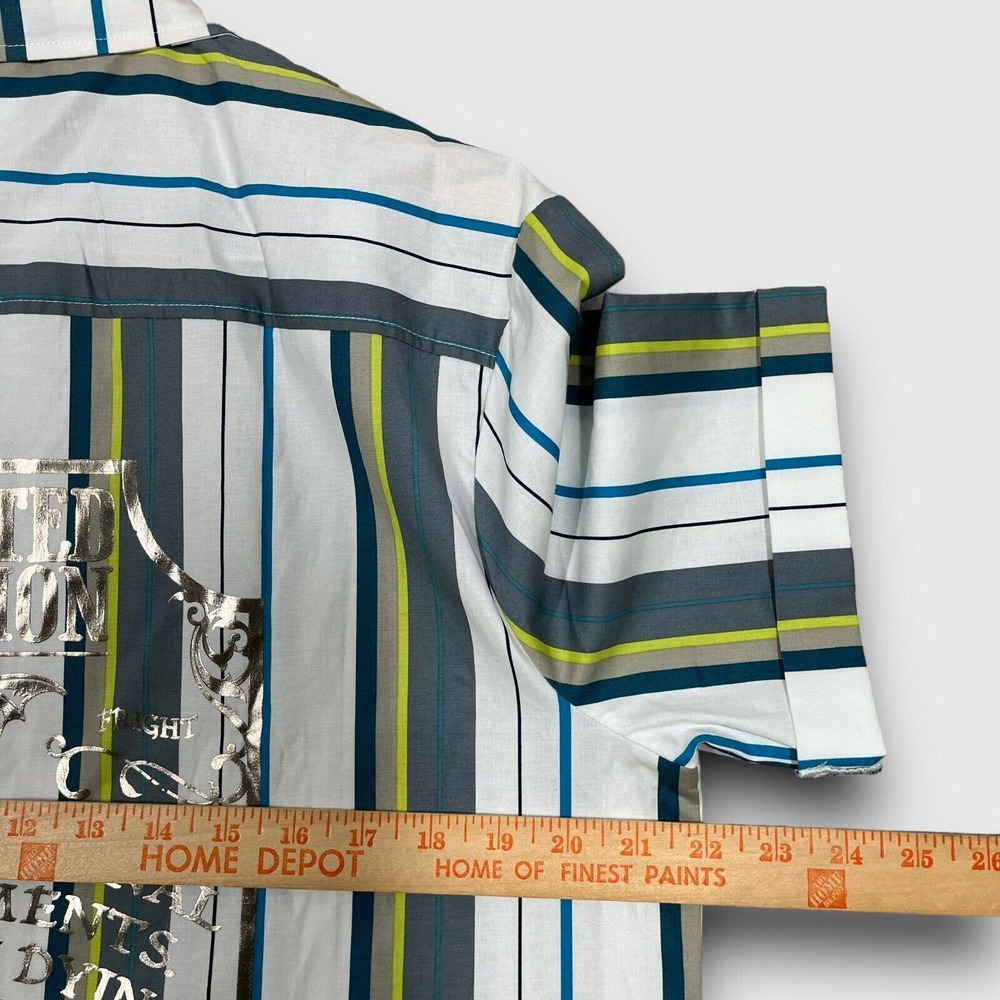 Disney Haunted Mansion Mens Medium Multicolor Striped Madame Leota Button Shirt - Picture 9 of 10